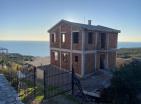 Działka i dom w budowie w Zagora, Kotor z przepięknym widokiem na morze